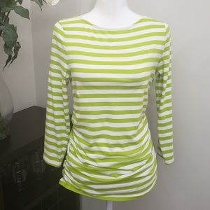MICHAEL Michael Kors Striped Ruched Side Zip Top